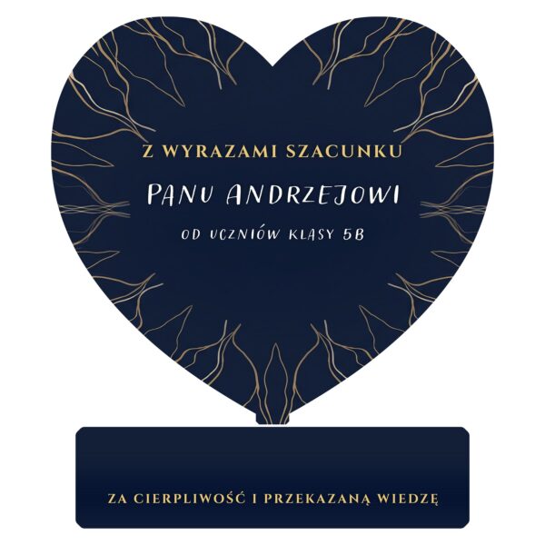 Serce pamiątkowe na Dzień Nauczyciela dla nauczyciela -