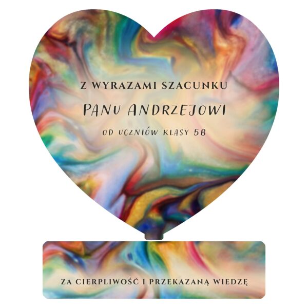 Serce pamiątkowe na Dzień Nauczyciela dla nauczyciela -