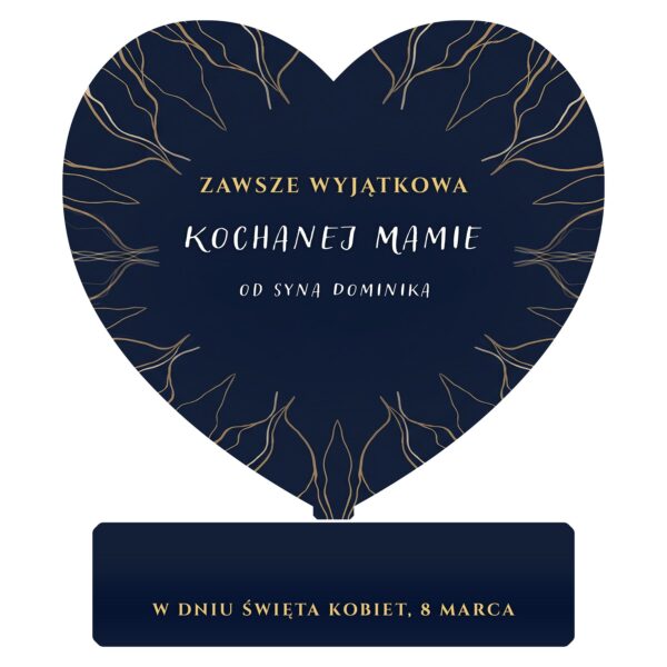 Serce pamiątkowe na Dzień Kobiet -