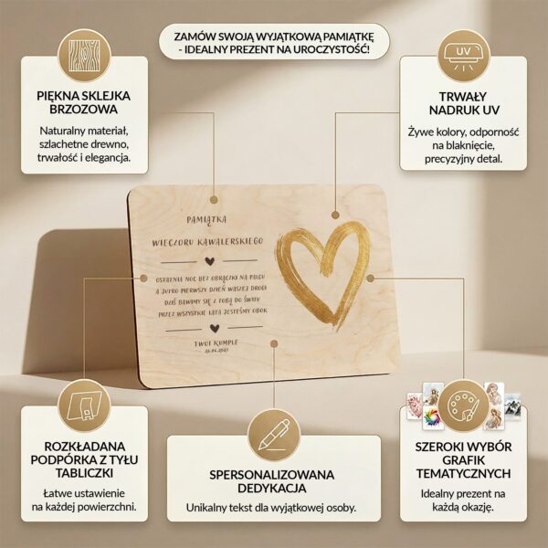 Drewniana tabliczka pamiątkowa na wieczór kawalerski -
