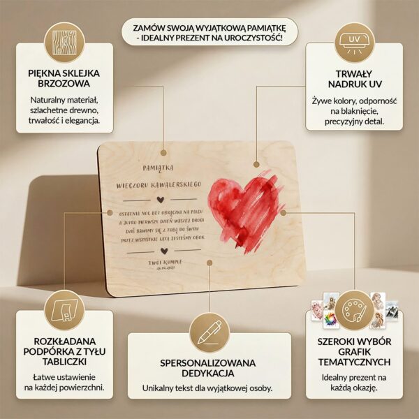 Drewniana tabliczka pamiątkowa na wieczór kawalerski -